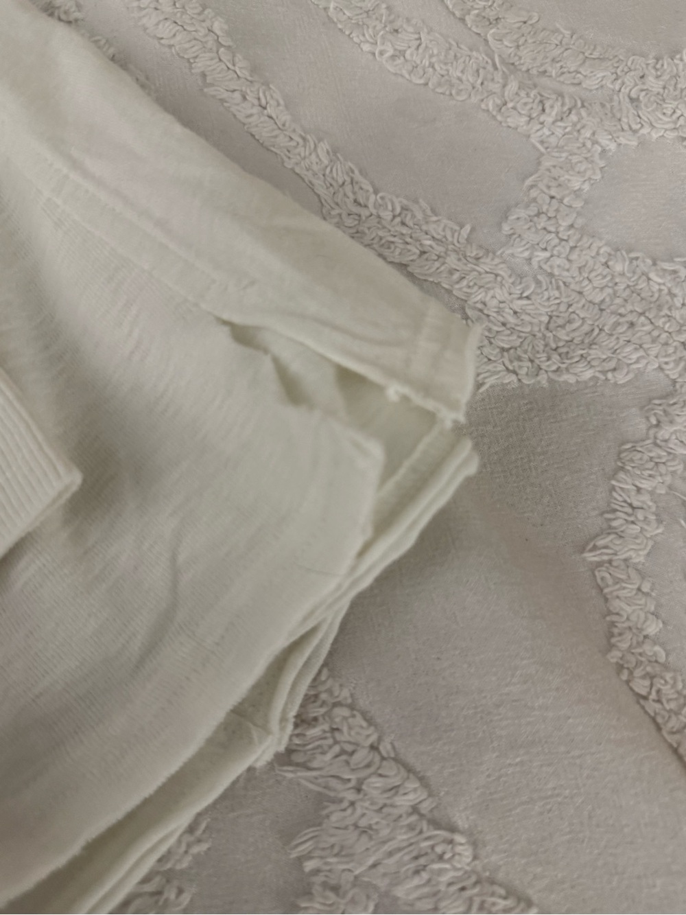 aerie Cream Ribbed-Neck Tee with Subtle Logo - Picture 11 of 16